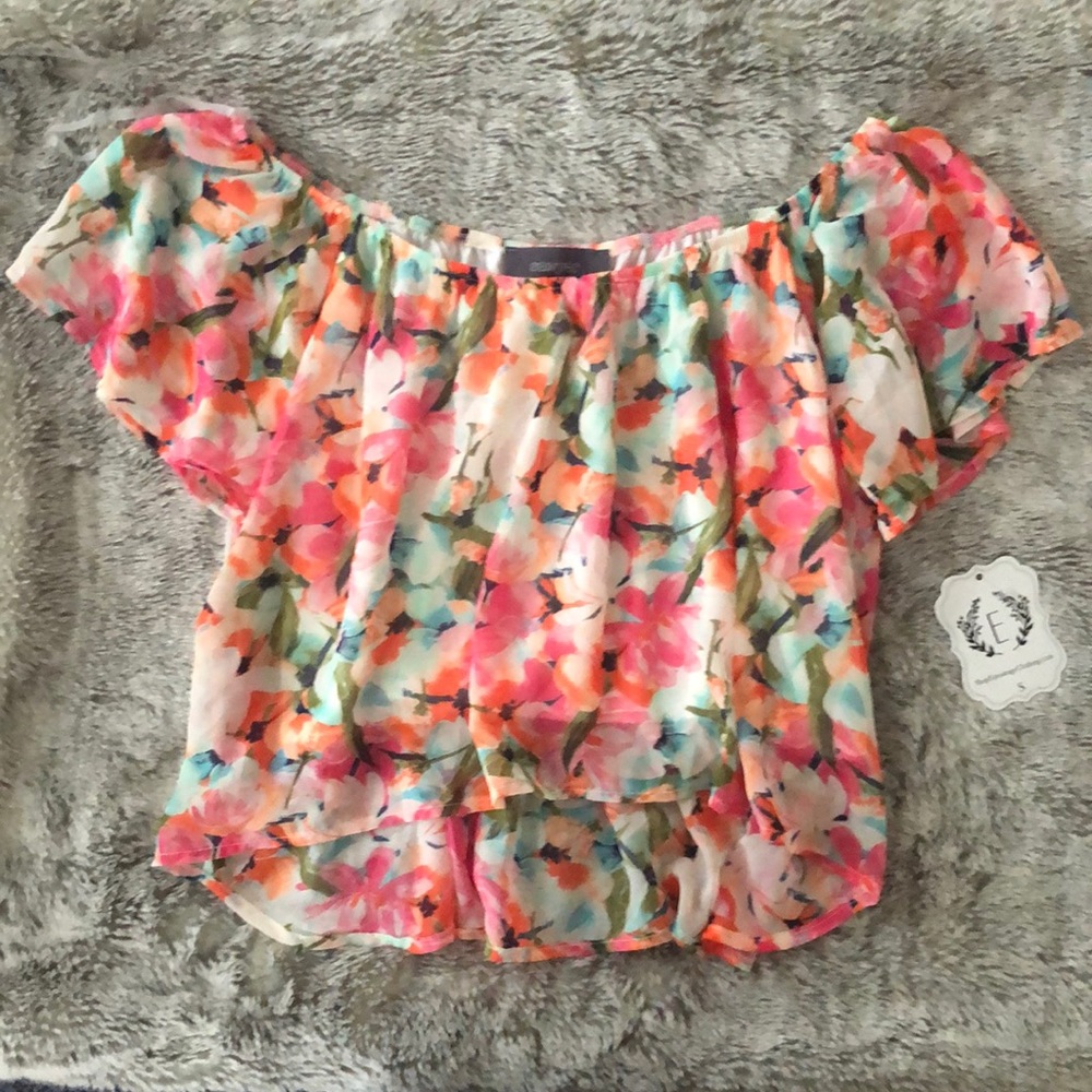 Entourage Floral Off the Shoulder Cropped Top